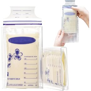 كيس تخزين حليب الثدي المسطح من فريز | مجموعة تسطيح حليب الأم في الفريزر تجعل اكياس حليب الأم منظمة حتى لتوفير مساحة الثلاجة | تناسب 3 4 5 6 اونصة، 4 عبوات in Kuwait