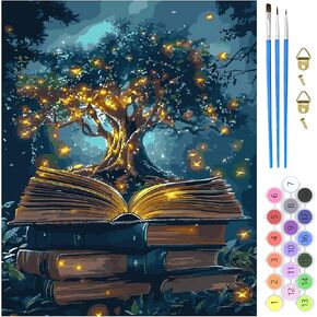 كتب MXJSUA الطلاء من أدوات الأرقام للبالغين المبتدئين ، وطلاء الغابات الحالم من الأرقام على أرقام على مجموعات الطلاء من القماش البالغين.