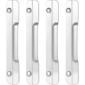 Gisafai 2 Pcs 1-3/4" x 10" Latch Guard Electroplated Sand Nickel Carbon Steel Door Latch Cover Latch Protector Door Security Strike Plate Against Forced Entry Easy to Install for Outswinging Doors in Kuwait