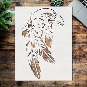 Eagle Logo Stencil 5x8 inches Scrapbooking for Airbrush Painting Drawing and More Reusable Stencil STENCILAIR
