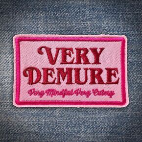Very Demure Very Mindful Very Cutesy Patch Girly Trucker Hat Embroidered Patches Cute Iron On Embroidery Patch for Caps, Bags, Backpacks, Hat, Jackets, Uniform DIY Gifts for Her Him 3 Inches