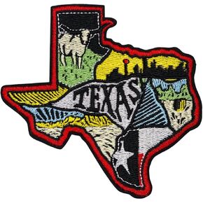 Pride Landscape Texas Patch - 3.8 بوصة ، مكواة تكساس الملونة الباردة على التصحيح - بقع TX المطرزة للسترة