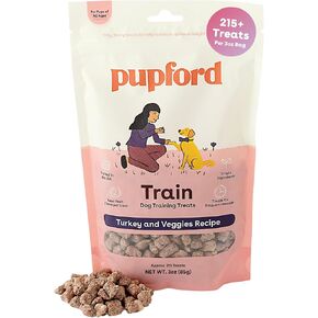 Pupford Freeze Training Trade Treats for Dogs & Appies ، 215+ أربعة لدغات مكونات (تركيا والخضار ، 3 أوقية)