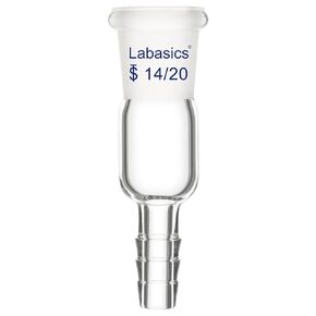Inlet Adapter, Borosilicate Glass with 24/40 Standard Outer Joint and Hose Connection, Durable Laboratory Adapter for Secure and Efficient Fluid Transfer