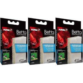 Aquaclear Fluval Betta Diffusion Ramber Pad Pad Aquarium Filter Media for Betta Premium Aquarium Kit 2.6 Gallon (3 boxes = 12 pads total)