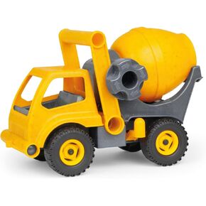 ksmtoys Lena Eco Active Cement Mixer Toy Truck for Kids, Easy Grab Handle and Flip Open Cab, Super Sturdy Construction for Sanbox or Indoor Action