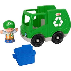 Fisher-Price Little People Recycle Truck, push-along vehicle with figure and play accessory for toddlers and preschool kids ages 1-5 years