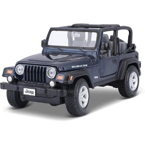 Maisto البلاستيك جيب Wrangler Rubicon Diecast مركبة (1:27 مقياس) ، الأزرق المعدني