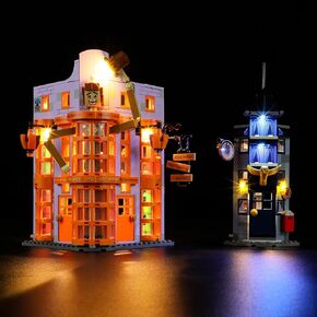 الضوء الخفيف ل LEGO - 76422 DIAGON Alley: Weasleys 'Wizard Wheezes - مجموعة إضاءة LED متوافقة مع طراز LEGO Building Build - لم يتم تضمين مجموعة النماذج