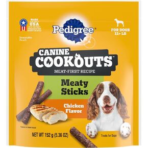 Pedigree Canine Cookout Soft Dog Treats, Beef Flavored Meaty Sticks, 18.2 oz. Bag, Pack of 4