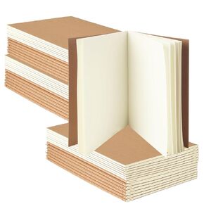 50 Pack Kraft Notebooks ، المجلات بكميات كبيرة للكتابة ، كتب رسم ورقي فارغة ، 60 صفحة دفتر تكوين ، 8.3x5.5 بوصة ، حجم A5 ، مجموعة مجلة السفر ، للهدايا والطلاب واللوازم المكتبية