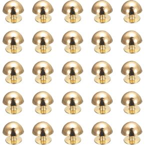 UXCELL 25 PCS Round Buds Prots ، مسامير معدنية 10 مم وأزرار زخارف المسمار الظهر للأكياس الجلدية حزام حزام أحذية المحفظة مصممة DIY ، الفضة
