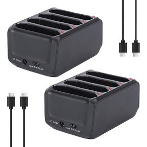 TC77 Battery Charger Cradle for Zebra: 4-Slot Charging Cradle for Zebra Symbol TC70 TC77 TC72 TC75 TC55 TC70X Barcode Scanner BT-000318 Battery Charger Station SAC-TC7X-4BTYC1 (2-Pack)
