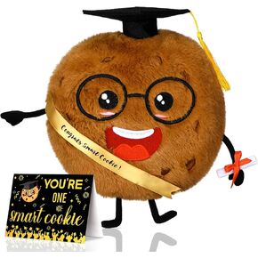 One Cookie Plush Smart Graduation Gifts Set Graduation Stuffed Cookie with Congrats Grad Card Graduation Gifts Tassel Diploma for Man Women Graduation Party Gifts