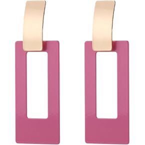 ONLYJUMP Chic Multi Heart Dangle Earrings 14k Plating Gold Black Fashion Simple Personality Long Drop Earrings Metal Love Geometry Earrings for Women Girls Valentine Gift Statement Jewelry in Kuwait