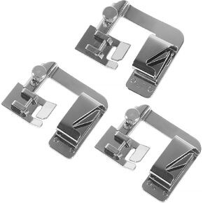 3pcs عريض من الضغط على قدم الماكينة ضغوط آلة خياطة القدم 3 أحجام 1/2 بوصة 3/4 بوصة 1 بوصة قدمية هيممر السرقات المنخفضة للمغني لمغنية لآلات الخياطة المنخفضة شانك