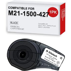 (M21-1500-427) استبدال شريط الملصقات لـ M21-1500-427 لف الأسلاك المرفقة ذاتيا للتحكم واللوحات الكهربائية ، وكابلات datacom أسود على أبيض-M210 ، M210-LAB ، M211 ، BMP21-Plus Printers (1 pack)