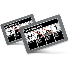 Credit Card Skin, Debit Card Skin Sticker Life Instructions for Transportation, Key, Debit, Credit 2PCS Card Cover No Bubble, Slim, Waterproof, Anti-Wrinkling Removable Bank Card Skin