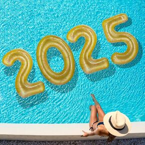 زخارف حفلة البلياردو كبيرة 48 بوصة قابلة للنفخ العائمة رقم 2025 حلقة عائمة رسائل قابلة لإعادة الاستخدام لتخرج عيد ميلاد رأس السنة الجديدة عشية الذهب 48 بوصة TD141