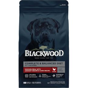Blackwood Complete & Balanced Diet Dry Dog Food, Chicken Meal with Ancient Grains & Corn, 24 Pound Bag, Slow Cooked with Vitamins & Minerals