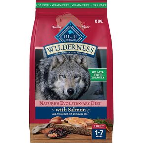Blue Buffalo Wilderness Adult High-Protein Dry Dog Food with Real Salmon, Grain-Free, Made in The USA with Natural Ingredients, Salmon, 13-lb. Bag
