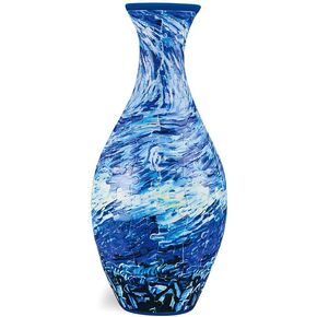 3D Vase Puzzle for Adults, 160 Pieces Puzzle Flower Vase Similar to Blue and White Porcelain ABS DIY Toy Flower Arrangements Home Decoration House Warming Gift for Adults（ArtBlue）
