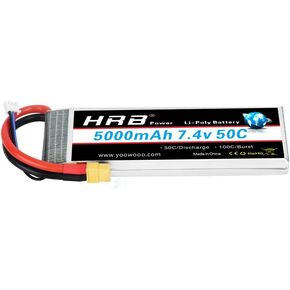 HRB 7.4V 5000MAH 50C XT60 LIPO بطارية متوافقة مع RC CAR RC Plane RC TRACK RC BOAT