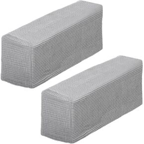 Homoyoyo 4PCS Armrest Covers Stretch Armchair Slipcover Protector Anti- Stain Washable Furniture Protector Arm Covers for Chairs Sofa Recliner Sofa Couch (Light Grey)