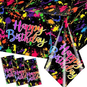 3pcs Glow Party Table يغطي الزخارف مائدة مائدة طاولة نيون لعيد الميلاد لحفلة عيد ميلاد مصباح سوداء توهج في لوازم الحفلات المظلمة
