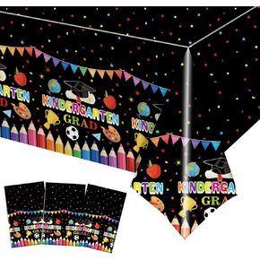3 PCS Easter Tableoth ، Cloving Plastic يمكن التخلص من البيض الملون غطاء لجوازات الحفلات عيد الفصح في عطلة الربيع ، 108in × 54in