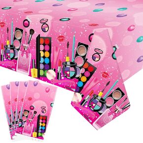 4 Pack Spa Makeup Party TableCloth - Cosmetics Makeup Table Table Cover Girls Spa Party Table Cloth ، for Girls Women SPA Makeup Birthday Supplies (51 × 86 inces)