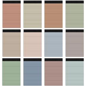 12 PCS 4 "× 6" تحكم كلية PAD Legal Pad الصغيرة المبطنة Mini Legal Pad 80 GSM Pastel Memo Notepad 30 Memo & Scratch Notepad لأعمال العمل المدرسية في المنزل لإجراء قائمة بقالة البقالة