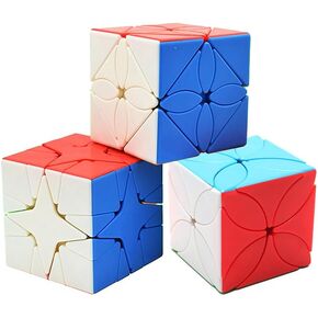 مجموعة مكعب السرعة ، حزمة مكعب سحرية من مكعب أوراق القيقب من Polaris Cube و Lucky Clover Cube Toys Brain Brain Teasers 3pcs
