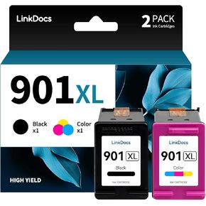 901XL Ink Cartridges Combo Pack Remanufactured Replacement for HP 901 Ink CC654AN CC653AN to use with HP OfficeJet 4500 J4500 J4524 J4540 J4550 Printer (2-Pack Black & Tri-Color) for HP 901
