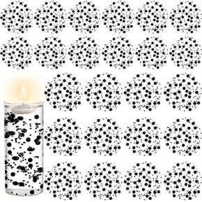 40 Pcs Artificial Floating Beads Pearls String, Dark Purple and White 8+3mm Faux Pearl Bead Strings for Centerpieces Vases Filler, Wedding Crafts Party Home Table Decor