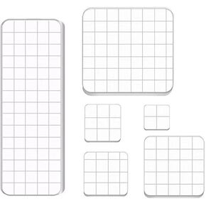 6PCS Acrylic Stamp Block Clear Stamping Blocks Set with Grid Lines Essential Stamping Tools for DIY Scrapbooking Crafts Card Making