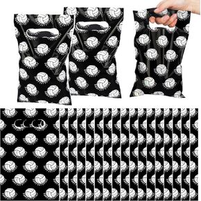 Taling 100 PCS Ballball Party Form Favors حقائب الهدايا للكرة الطائرة Cellophane Party Treat Candy Goodie Bags for Sport theme shown form supplies (Black)
