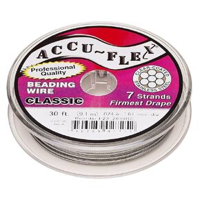 سلك الديكور Accu-Flex .024 بوصة عرض 7 Strand 30 قدمًا كلاسيكيًا صافٍ مصنوع من الفولاذ المقاوم للصدأ