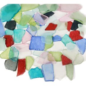 HappyFiller 40 OZ Sea Glass Frosted Seaglass for Crafts,Beach Party Wedding Decoration,Vase Fillers Aquarium Decor,DIY Nautical Theme Picture Frame Arts Crafts,White,Sea Blue,Deep Blue Mix