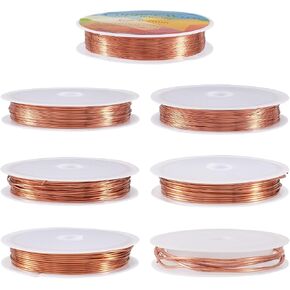 Beadthoven 82 Ft Silver Copper Wire, 18/20/22/24 Gauge Dead Soft Round Jewelry Beading Craft Wire Tarnish Resistant Bendable Metal Jewelry Wire for Crafts Wire Wrap Jewelry Making Supplies in Kuwait