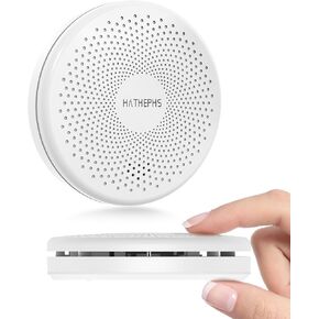Smoke Detector Carbon Monoxide Detector Combo 10 Year Battery, HATHEPHS Ultra-Thin Smoke & CO Alarm with Large Test/Silence Button, Adhesive Tape Included