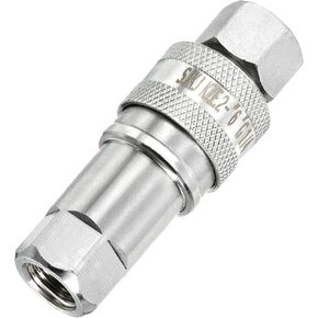 YOKIVE Hydraulic Quick Connect Couplers Set, Carbon Steel Pipes | Fitting Plug Adapter Great for Constructions Agriculture (Silver Tone, M14x1.5mm)