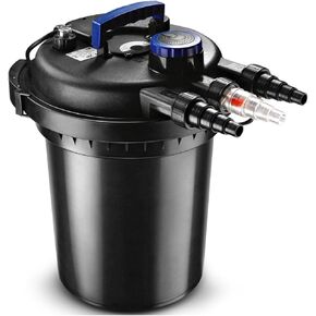 Flexzion Koi Pond Filter System Bio Press Press Pump Filter with UV Clarfier Light Light System Koi Fish Aquarium Tank Garden Water Clarfier 800-1600 Gallons (6000L)