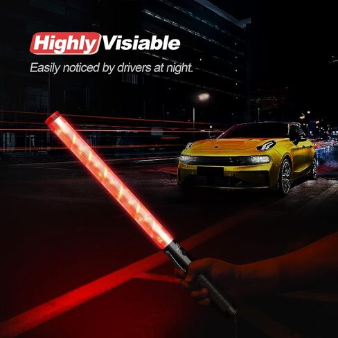 RoadHero 1 Pack 21 Inch Traffic Wands, Blue Led Traffic Control Baton, Night Safety Light Wand with 2 Flashing Modes, Air Marshaling Signal Wand with Side Clip for Parking Lot in Kuwait