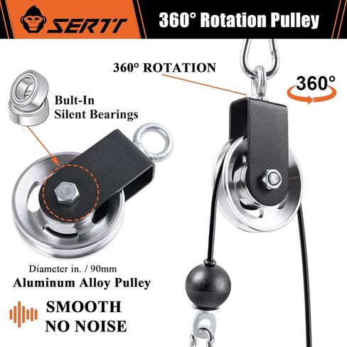 Cable Pulley Wheel for Home Gym Pulley System, Upgraded 90mm Aluminium Alloy Gym Pulley for Maximum 660LBS Load in Kuwait