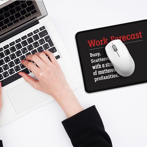 Work Forecast Rectangular Mouse Pad, Funny Employee Mousepad, Funny Sarcastic Mouse Pad Gift for Teacher Colleague Coworker,Office Humour Gift for Employee Manager Boss Colleague in Saudi Arabia