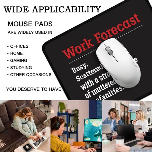 Work Forecast Rectangular Mouse Pad, Funny Employee Mousepad, Funny Sarcastic Mouse Pad Gift for Teacher Colleague Coworker,Office Humour Gift for Employee Manager Boss Colleague in Saudi Arabia