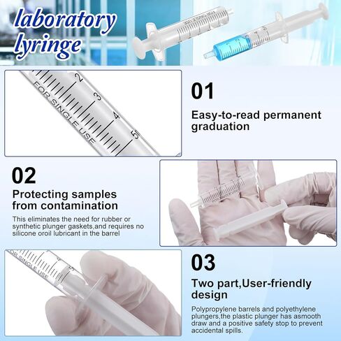Geiserailie 100 Pcs 10 ml Plastic Syringe No Rubber Plunger Oral Syringes Measuring Luer Slip Tip Syringe Without Needle No Rubber Medicine Syringes for Children Liquids Refilling Scientific Labs in Kuwait