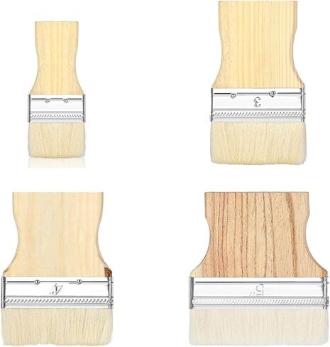 3 pcs Flat Paddle Paint Brush Set,Flat Art Paint Brushes Set Wide Paint Brush Large Paint Brush 3/4/5 Inch Paint Brush with Poplar Handle Art Paint Brush Wool in Saudi Arabia