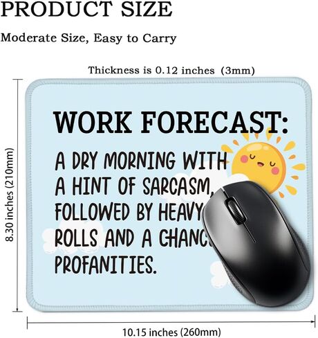 Work Forecast Rectangular Mouse Pad, Funny Employee Mousepad, Funny Sarcastic Mouse Pad Gift for Teacher Colleague Coworker,Office Humour Gift for Employee Manager Boss Colleague in Saudi Arabia